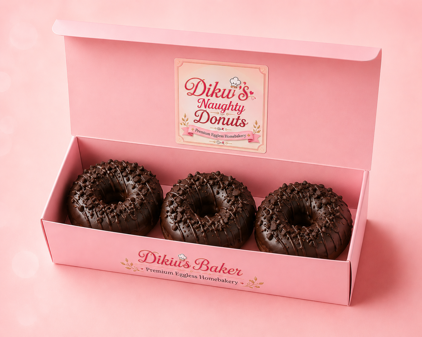 Dark Velvet Donut Box (3 pcs)